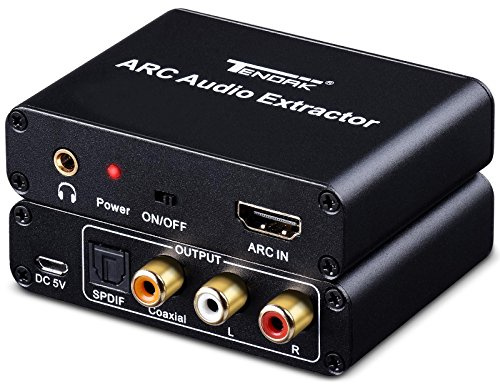 HDMI ARC Adapter, Tendak ARC Audio Extractor with Digital Optical TOSLINK SPDIF/Coaxial and Analog 3.5mm L/R Stereo Audio Converter for HDTV Soundbar Speaker Amplifier