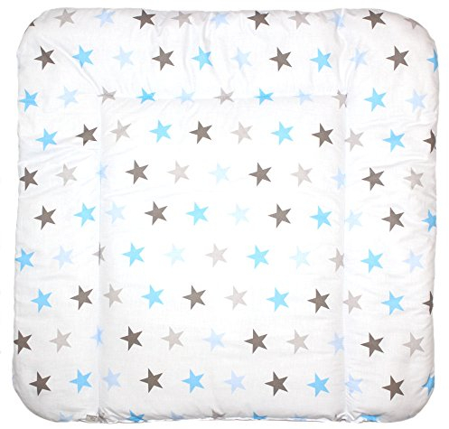 Baby Auflage Wickelauflage - STAR BLAU-GRAU - 70x50 cm 70x70 cm 70x85 cm Wickeltischauflage 70x85 cm