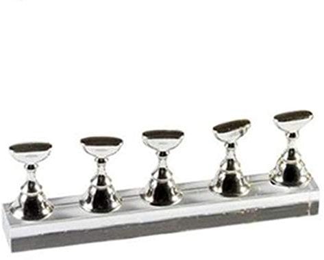 Chessboard Magnetic Nail Art Holder Practice Display Stand Acrylic Tips Shelf Silver