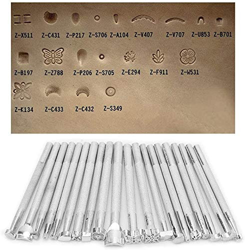 20 unids Herramientas de impresión de cuero Estampillas de Cuero Patrón de Metal Sello Herramientas de Punzonado para Fabricación de Craft Art en Cuero