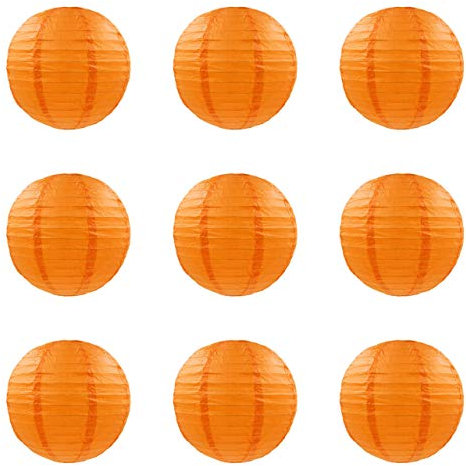 ACVIP Papier Papierlaternen Laternen Hängedeko Lampion Lampenschirme Für Hochzeit Party Orange (10cm)