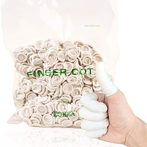 BITEFU 750 Stück Fingerlinge Natur Latex Handschuhe, Einweg Security Antistatisch rutschfest Fingerkuppenschutz Handschuhe für Medizin Kosmetologie Küche