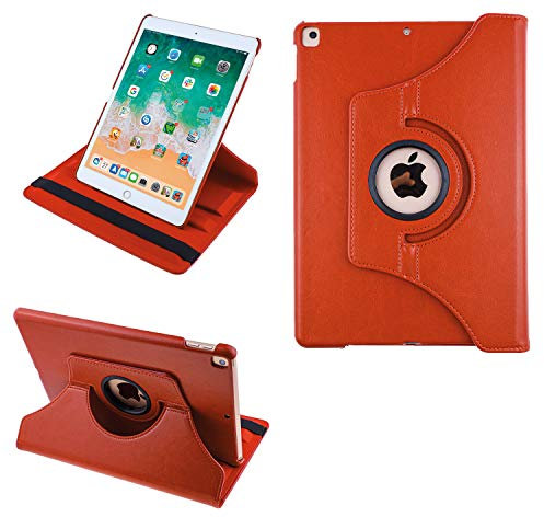 COOVY® 2.0 Etui pour Apple iPad 10.2 (Model 2019) Coque de Protection Rotation 360° Smart Housse Cover Case Stand Auto Réveil/Sommeil | Orange