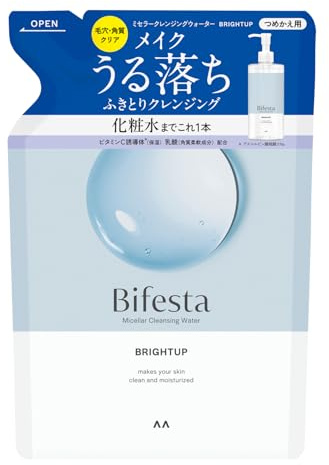 Bifesta Micellar Cleansing Water Bright Up Refill Wiping Type Pore/Keratin Clear Toner Derived Oil Free Fragrance Free 360ml …