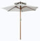 Pure Home & Garden Holz Sonnenschirm Bois 270 cm natur, mit UV-Schutz 50 Plus, Kurbel und abnehmbarem Bezug