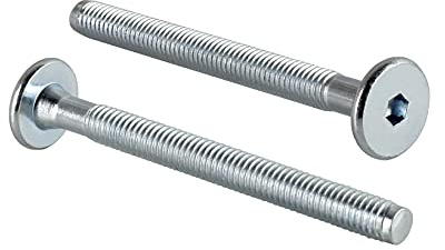 woplus Flachkopfschrauben Möbelschrauben Möbelverbinder Stahl Verzinkt M6 x 65mm Flachkopf Antrieb:Innensechskant SW4 (10 Stück M6 x 65mm)