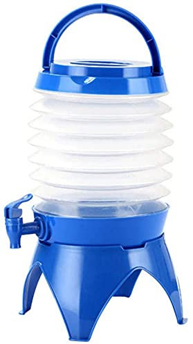 Barril de cerveza portátil plegable telescópico al aire libre, cubo de escalada multifuncional de gran capacidad con asa, cubo de agua para acampar-blue