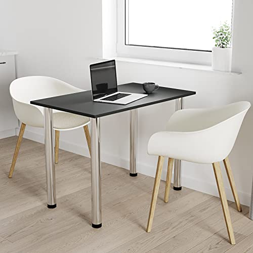 AKKE mikon 120x60 | Esszimmertisch - Esstisch - Tisch mit Chrombeinen - Küchentisch - Bürotisch | ANTHRAZIT