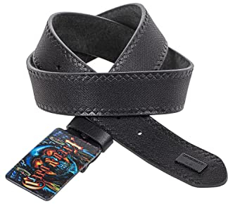 Cipo & Baxx Herren Ledergürtel Belt Bunt Schließe Rechteckig Markenbadge Rockig Gürtel CG205 Schwarz Gr.100