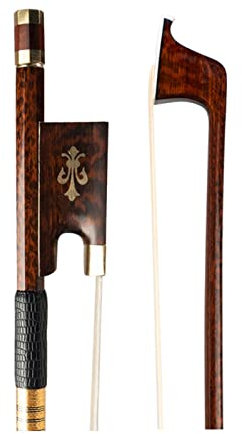 FLFL 4/4 Fiddle Bow Natürliche Bughaarer Superior Snakewood Violine Bogen Mit Schlangenholz Fleur-de-Lis Frosch Geigenbogen voller Größe