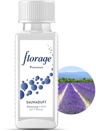 FLORAGE Saunaaufguss PROVENCE 100ml, wohltuendes, erfrischendes Sauna-Aufgussmittel mit hochwertigen ätherischen Ölen