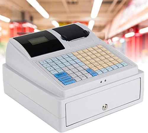 ROGHA Registrierkasse Elektronischer Thermodrucker mit Schubladen Registrierkassen für Handel Imbiss Laden Supermarkt