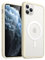 JETech Magnetisch Hülle für iPhone 11 Pro 5,8 Zoll Kompatibel mit MagSafe, Durchscheinende Matt Handyhülle Rückseite Dünn Stoßfest Schutzhülle (Beige)