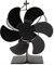 Topyond Kaminventilator Crown Black, Nicht Elektrischer, Selbststartender Ofenventilator, 6 Flügel, Hochtemperaturbeständiger, Wärmebetriebener Kaminventilator