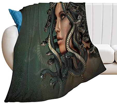 Fleecedecke Griechische Mythologie Medusa Überwurfdecke Falten Beständig Atmungsaktiv Sofadecke Für Sofa Couch Camping 40X50