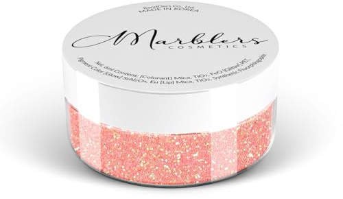 MARBLERS Holographic Face & Body Glitter [Rainbow Pink] 0.18oz (5g) | Chunky | Chopped | Flake | Non-Toxic | Vegan | Cruelty-Free | Festival, Rave & Party Makeup | Eye, Hair, Nail Polish, Eyeshadow