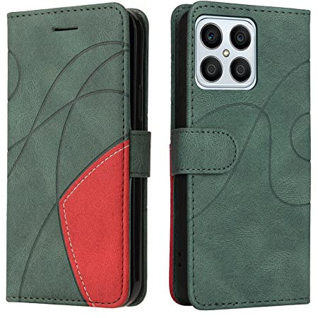 XINNI Housse pour Telephone Honor X6 4G/Honor 70 Lite/Honor X8 5G Etui, PU/TPU Rétro Retourner Cuir Coque Magnétique Anti Chute Portefeuille Protection Case Cover, Vert