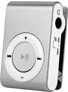 Ulafbwur MP3 Player, 8GB Memory, Portable MP3 Player with TF Card Slot, Metal Clip, USB, Sport Digital Music Walkman for Running, Silver
