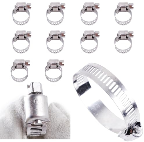 LUXERAD 10er Set Schlauchschellen, Verstellbarer Bereich 6-12mm, German Style, 304 Edelstahl, Breite 8mm, Schlauch Rohr Schlauch Schraube Schlauchschellen