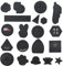 20 Stück Aufnäher zum Aufbügeln, Patches zum Nähen, Stickerei-Applikation-Set, Schwarze Bestickte Applikationen zum Aufbügeln oder Aufnähen, für DIY Kleidung Jeans T-shirt Jacken Rucksäcke