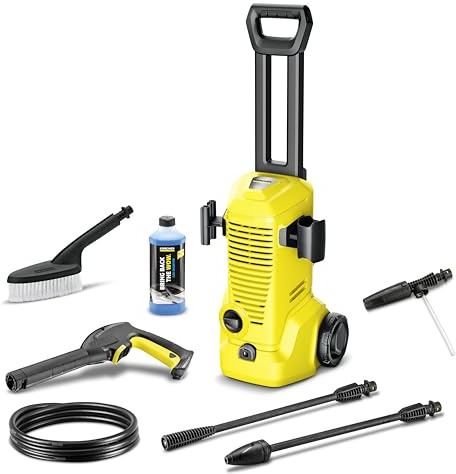 Kärcher Hochdruckreiniger K 2 Premium Car, Druck: max.110 bar, Durchfluss: 360 l/h, Flächenleistung: 20 m²/h, Hochdruckschlauch und -pistole, Dreckfräser, Car Kit