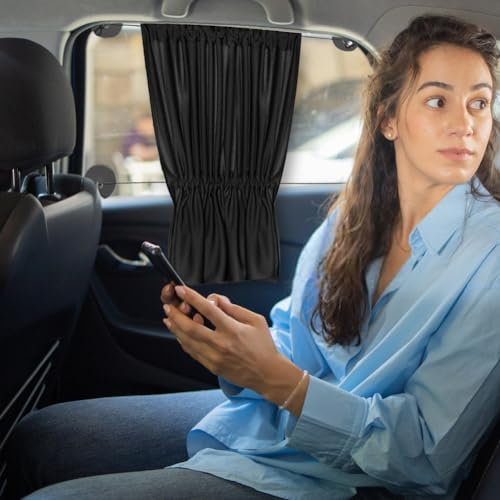 EUBSWA Parasol universal para coche, 2 unidades, 65 x 50 cm, protección solar para coche, para niños y mascotas