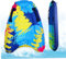 Aufblasbare Platine Blasbarer Body Boards mit 2 Griffen Graffiti Faltbares Strandbodyboard Leichtes tragbares Sommerschwimmen schwimmendes Surfbrett für Kinder, Teenager und Erwachsene