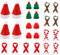 ZYKORT 24 Stück Mini Weihnachtsmütze und Schal Set, Strickmütze des Weihnachten, Nikolausmütze, Weihnachtsschal, für Weinflasche Deko Christmasbaumschmuck Puppenzubehör, Weihnachtsgedeck