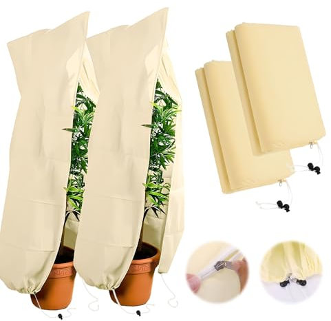 PRZRAO 2 Pezzi Telo per Piante Inverno Antigelo 120 x 180 cm Tessuto Non Tessuto per Piante Traspirante Copertura Piante Inverno Telo Antigelo per Piante per Albero Palma Piante da Balcone Tenda
