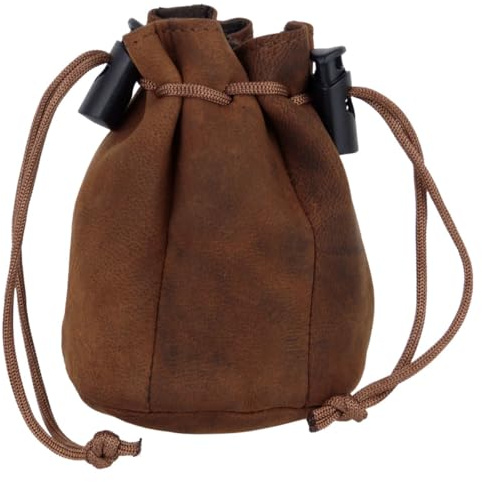 Oakridge Leather Small Drawstring Coin Pouch - Brown Hunter Leather
