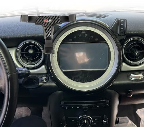 Autophoton Support de téléphone pour Mini Cooper R56 2007-2013 Console de navigation écran de gravité (fibre de carbone)
