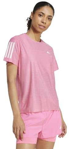 adidas Women's Own The Run Base Tee, Lucid Pink/White, XXS