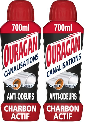 Ouragan Entretien Canalisations Gel au Charbon Actif 700 ml (Lot de 2)