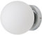 Alpinaluz Wand- und Deckenlampe, nordisch, minimalistisch, Lampenschirm in Kugelform, aus Opalglas, handgefertigt, IP44, für den Innen- und Außenbereich, verchromt