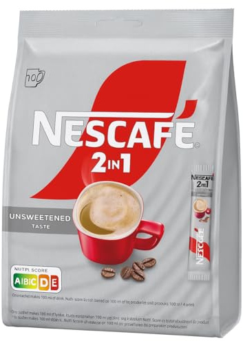 NESCAFÉ 2-in-1 Instantkaffee, ungesüßt, 10 Portionsbeutel à 8 g