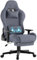TRIUMPHKEY Galactic Executive Gaming Stuhl. Hochwertiger komfortabler Stoff Bürostuhl, Gaming Chair mit Massagefunktion, 90-180° Verstellbarer Gamer Stuhl. PC Stuhl Verstellbare Armlehnen, Grau