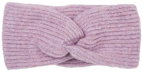 styleBREAKER Damen Strick Stirnband mit Twist Knoten und Rippenmuster einfarbig, warmes Winter Haarband, Headband 04026072, Farbe:Flieder meliert