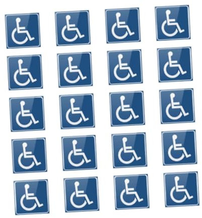 Colcolo 20 X Behinderten Rollstuhl Schilder, Rollstuhl Symbol Aufkleber für Das Fenster Im Auto