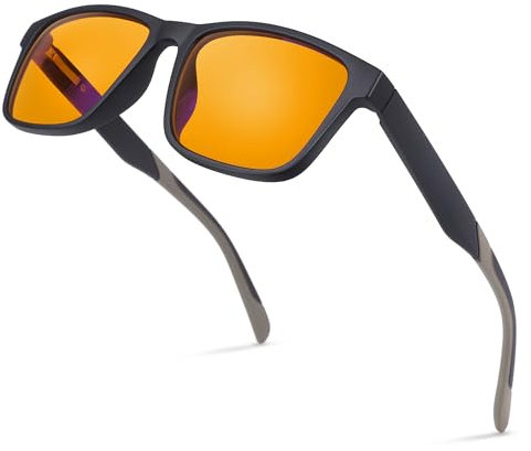 MOSSLIAN Blue Light Blocking Glasses-Gaming Glasses-Blue Blocking Glasses Men Womens-Migraine Glasses-Anti Glare Gamer Glasses For Computer Screen,TVs, Mobile Phones-Amber