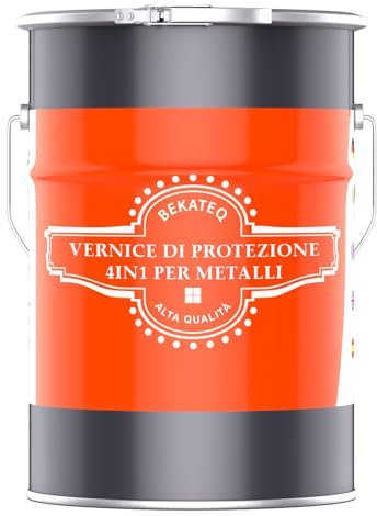 BEKATEQ Lacca protettiva per metalli 4in1 5L Verde muschio I Primer + Vernice antiruggine + Mano intermedia + Mano di finitura I Vernice per metalli per tetti, finestre, porte, recinzioni LS-570