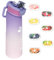 Air Water Bottle with Flavour Pods, 700ml Starter Up Set BPA Free Drinking Bottles with 7 Random Flavour Pods Scented 0 Sugar Calorie, Water Cup with Straw for Gym School Outdoor (Pink & Purple)