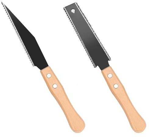 2-Piece Japanese Hand Saw Set, 6-Inch Mini Flush Cut & Double-Edged Fine Tooth Saw, SK5 Steel DIY Woodworking Tools for Precision Cutting, Carpentry & Furniture Making
