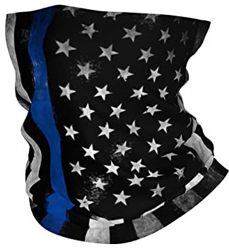 Halsschlauch Retro Polizei Amerika Flagge Sturmhaube Sonnenschutz Stirnband Uv-Schutz Kopftuch, Für Herren, Motorrad, Damen, 26x30cm