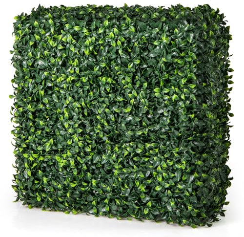 RELAX4LIFE Künstliche Heckenwand, Pflanzenwand stehend mit Metallrohr & PE-Blättern, Künstliche Hecke Sichtschutzwand 92 x 38 x 86 cm, Kunstpflanzen Wand Heckenpflanze für Büro, Garten, Balkon, Grün