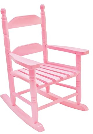 Hngilkoo Child Rocking Chair for 3-6 Small Baby Kids Wooden Outdoor Furniture Indoor Living Room Lounge Bedroom Porch Patio Outside Pink