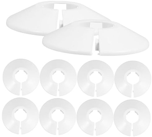 VILLCASE 10pièces Cache-tuyaux Décoratifs Plastique Pour Salle De Bain Couvre-flange De Toilette Et Décoration De Tuyau Accessoires De Plomberie Pour Cache Tuyau De Radiateur Et Évier