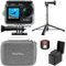 AKASO Brave 7 LE Action Camera Selfie Stick Bundle - Includes Brave 7 LE Waterproof Camera, Native 4K EIS 2.0 Dual Screen, Selfie Stick, 2 Batteries, Carrying Case, and Accessory Kits