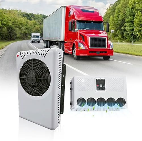 BDJSN Climatiseur Split Mini 6600 BTU, Climatiseur Inverter 12 V/24 V CC, Refroidissement Rapide Et Silencieux, Unité De Climatisation De Stationnement Électrique pour Camions, Bus, Camping-Cars
