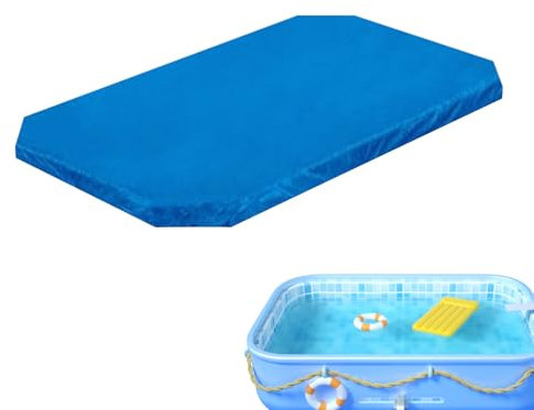 Swimming Pool Cover, Waterproof Rectangular Pool Covers Easy Set Dustproof PoolProtector For Frame Swimming Pools, Winter PoolCover Ideal For Heater AboveGround Pools (215x145x20cm)