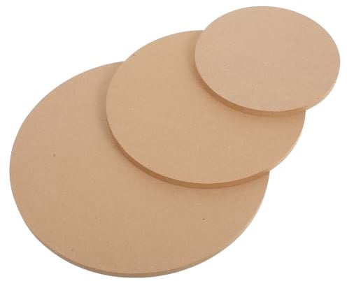 VILLFUL 3 Pezzi Piatti in Legno Rotondi per Ceramica Morbida Formatura Argilla Base Modellatura Resistenti e Antiadesivi per Tornio Terracotta Te